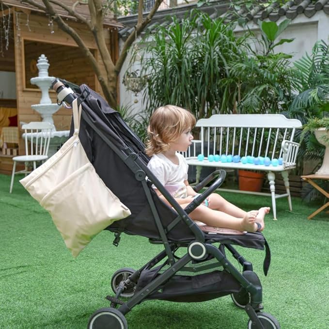 ALVABABY 2pcs Cloth Diaper Wet Dry Bags Waterproof Reusable with Two Zippered Pockets Travel Beach Pool Daycare Soiled Baby Items Yoga Gym Bag for Swimsuits or Wet Clothes 2LM05