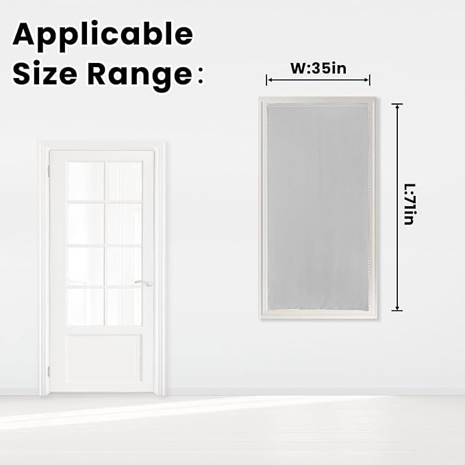 self Adhesive Curtains Portable Blackout Curtain Simple and Easy to Install Bedroom Window Thermal Lnsulated Kitchen Room Darkening Black Small Drapes, 35" W X 71" L, White, 1 Panel