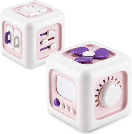 Busy Cube Toys for 1 Year Old Girl Gifts, Montessori for Baby Girl, Travel Sensory Toys for Toddlers 1-3, Learning Fine Motor Skills| 1st Birthday Girl Gifts 12 Months +