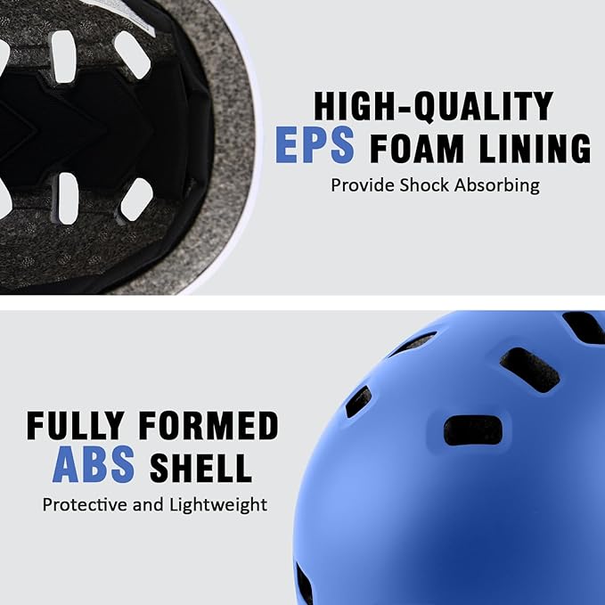 Youth Kids Bike Helmet, Skateboard Bicycle Helmet for Age 5-8-10-12-14 Teen Boys Girls Adjustable and Multi-Sport for Scooter Roller/Inline Skate