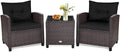 HAPPYGRILL 3 Pieces Patio Conversation Set, Outdoor Furniture Set PE Rattan by HAPPYGRILL