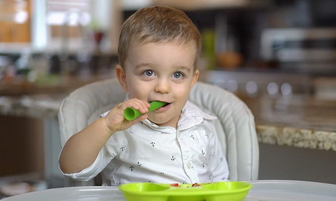 Olababy 2 Piece Baby Led Weaning Advanced Feeding Set, Includes Training Spoon and Steambowl