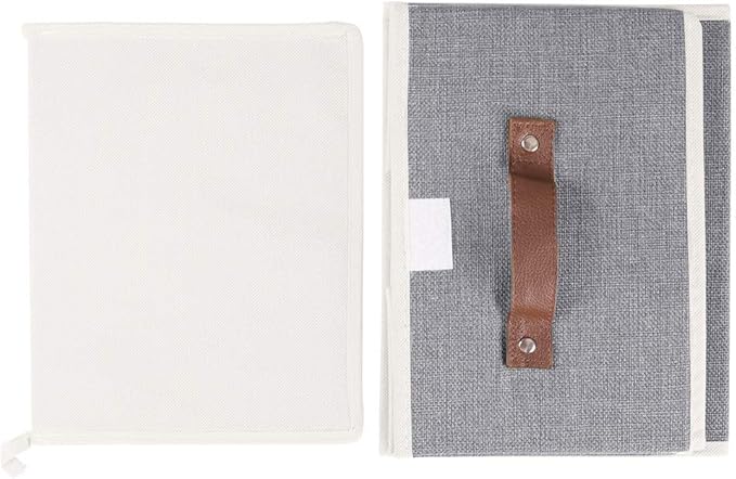 Lucky Monet Storage Bins Boxes with Lids 2 Pack Decorative Storage Boxes Collapsible Fabric Storage Basket Containers Lidded Storage Cube for Organizing Closet Home Office, 10"x 8"x 7" (Grey)