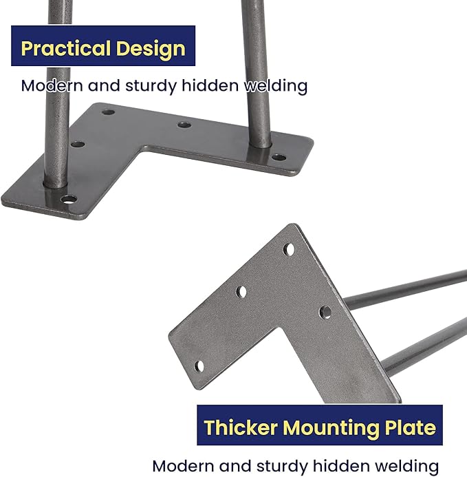 SMARTSTANDARD 16 Inch Heavy Duty Hairpin Furniture Legs, Metal Home DIY Projects - Image 4