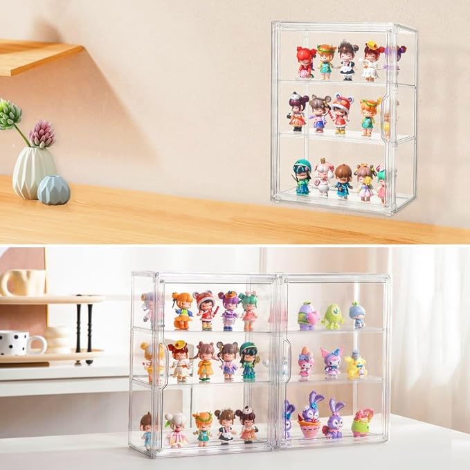 Attelite Acrylic Display Cases for Collectibles, 4 Pack 3 Layer Clear Display - Image 7