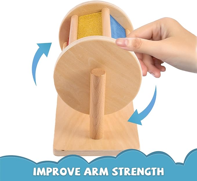 Full Size Spinning Drum Montessori Toys for Infant 6 - 12 Months 1 Year Old Babies Toddlers (Multiple Materials)