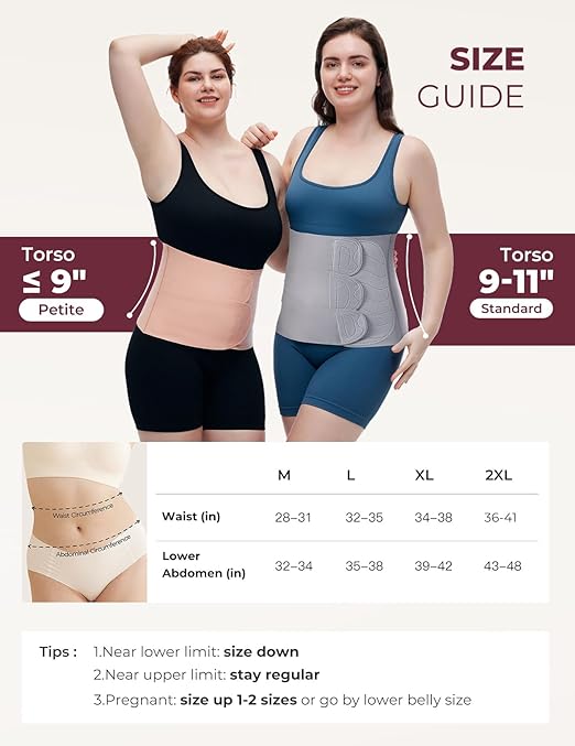 Momcozy Ergowrap Postpartum Belly Band for Natural and C-Section Recovery, Abdominal Binder with 3D Abdomen Lifting & Ergonomic Back Support, Seamless Belly Wrap Shapewear for Post Surgery Recovery