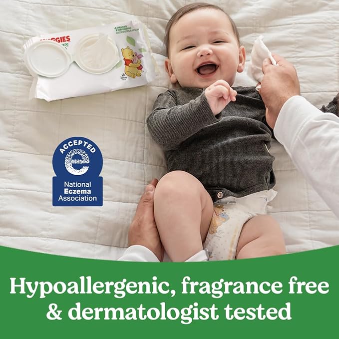 Huggies Natural Care Sensitive Baby Wipes, Unscented, Hypoallergenic, 99% Purified Water, 24 Soft Packs of 56 (1344 Wipes Total)
