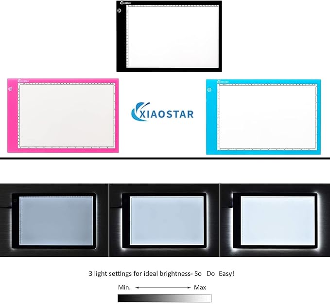Light Box Drawing Pad, Tracing Board with Type-C Charge Cable and Brightness Adjustable for Artists, AnimationDrawing, Sketching, Animation, X-ray Viewing (A4-Blue)