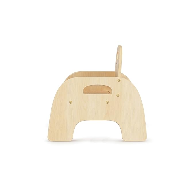 Foundations Simple Sitter 7” Low Wood Feeding Chairs, Wide No-Tip Base, Adjustable Safety Harness, Stackable Wood Toddler Chairs with Food Service Grade Finish, 2 Pack