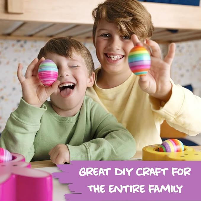 The Eggmazing Egg Decorator - Peeps Bunny - Arts and Craft Set Includes 6 Colorful Quick Drying, Non-Toxic Markers - Pink - Packaging May Vary