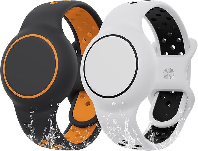 Waterproof Bracelet Compatible with AirTag for Kids (2 Pack), Protective Case GPS Tracker Holder for Child with Full Coverage Hidden Design, Soft Silicone Anti-Lost Wristband Cover for Toddler WBGO