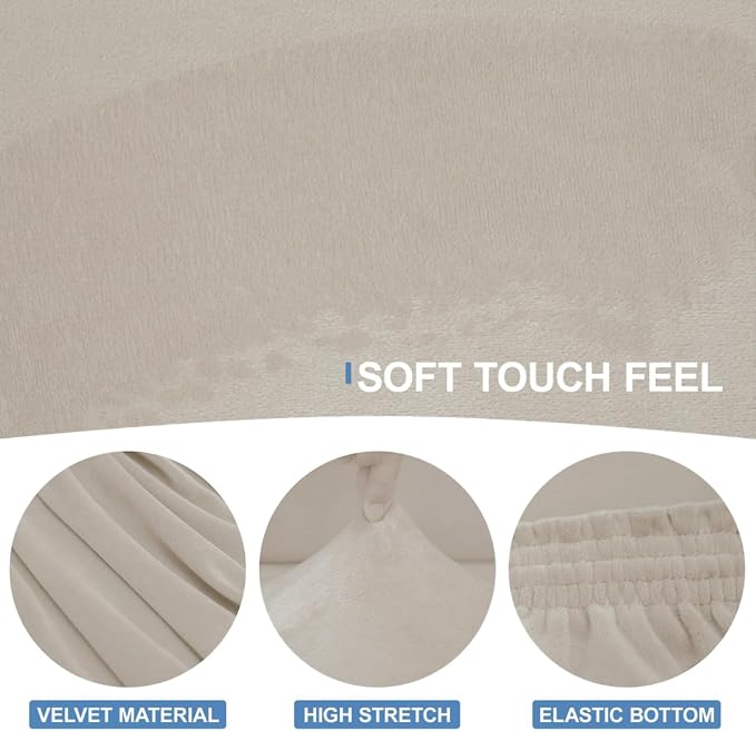 CUCRAF Cushion Sofa Cover 4 Piece Slipcovers, Soft Thick Velvet Couch Cover - Image 3