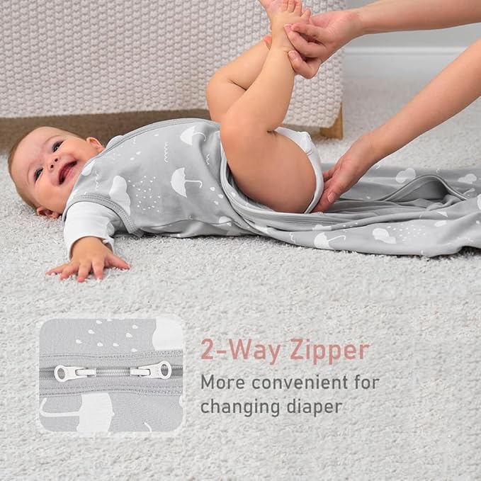 Yoofoss Baby Sleep Sack 18-24 Months Wearable Blanket for Babies 100% Organic Cotton 2-Way Zipper TOG 0.5 Toddler Sleeping Sack 3 Pack, Comfy Lightweight Sleep Sacks