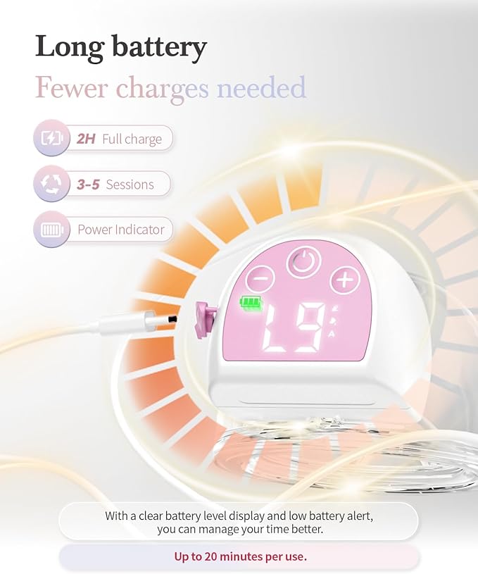 ABP-1508 Hands Free Breast Pump Wearable with Storage Bag, Wearable Breastfeeding Pump Strong Suction, Low Noise, 3 Modes 9 Levels, with 21/24mm Insert/Flange, 2 Pack (White)