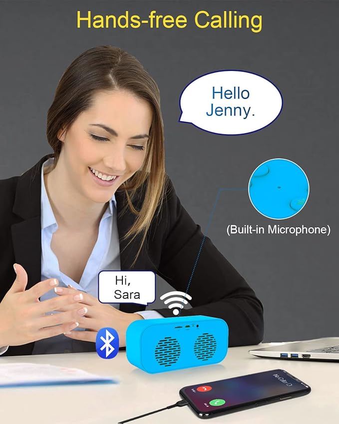 AFK Digital Alarm Clock with Bluetooth Speaker,Desk Clock for Bedrooms,Small Table Clock with Dual Alarms,Snooze,Dimmable LED Display.