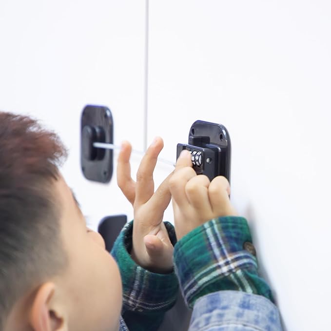 Child Safety Cabinet Locks, Fridge Lock with Combination, Closet Lock,Cabinet Lock,Child Proof Refrigerator Lock(Black 2Pcs)