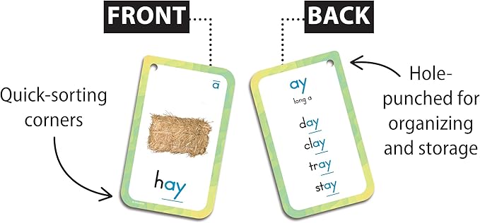 Teacher Created Resources Vowels Flash Cards (EP62070), White 3-1/8" x 5-1/8"