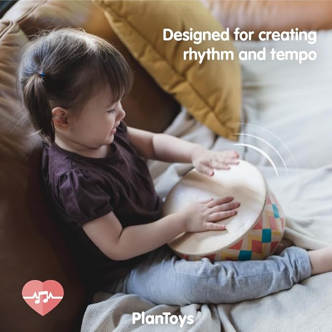 PlanToys® Wooden Rhythm Box Drum Musical Toy for Kids | Montessori Musical Instrument for Toddlers & Children | Eco-Friendly Wooden Percussion Toy