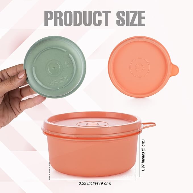 9 oz Small Round Food Storage Containers with Lids Set of 10, Airtight Leakproof Reusable, Plastic To Go Bento Box, Mini Lunch Box, Snack Storage Bowl, for Kitchen, Picnic (10)