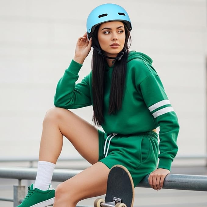 Skateboard Bike Helmet for Adults Women Men Youth Kids (2-3-5-8-14+ Years Boys Girls) - Lightweight Multi-Sport Adjustable Helmets for Bicycle Skateboard Scooter Skate Cycling