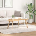 Brown Solid Pine Wood Coffee Table Set of 2 Pieces by Unknown