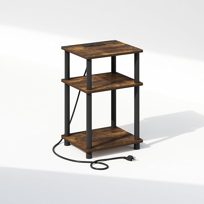 Furinno JUST Night Stand, 3-Tier Turn-N-Tube Nightstand by Furinno-FitsYourSpaceFitsYourBudget