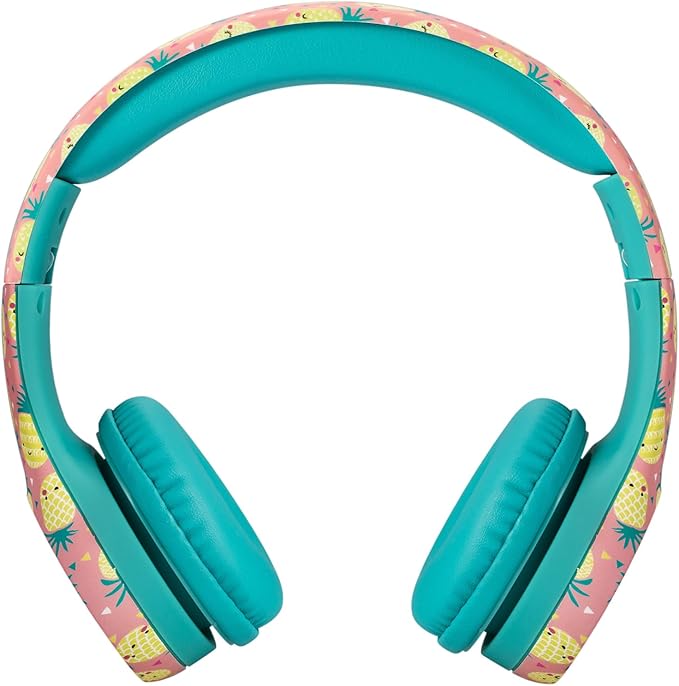 Snug Play+ Kids Headphones – Volume Limited 93dB for Safe Listening – Foldable, Durable Headphones for Toddlers, Boys & Girls – Tangle-Free Cord – Ideal for Travel, School, Tablets - Pineapples