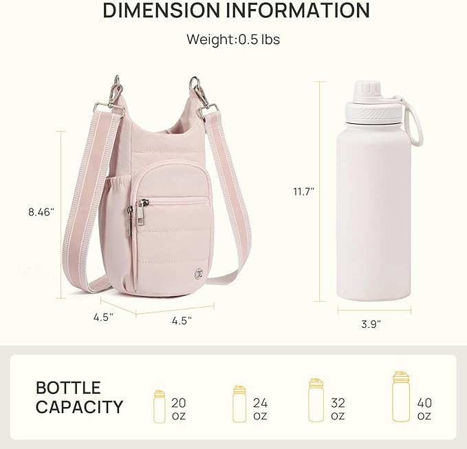 Telena Water Bottle Holder with Strap RFID Crossbody Bags for Women for Walking, Hiking, Cycling