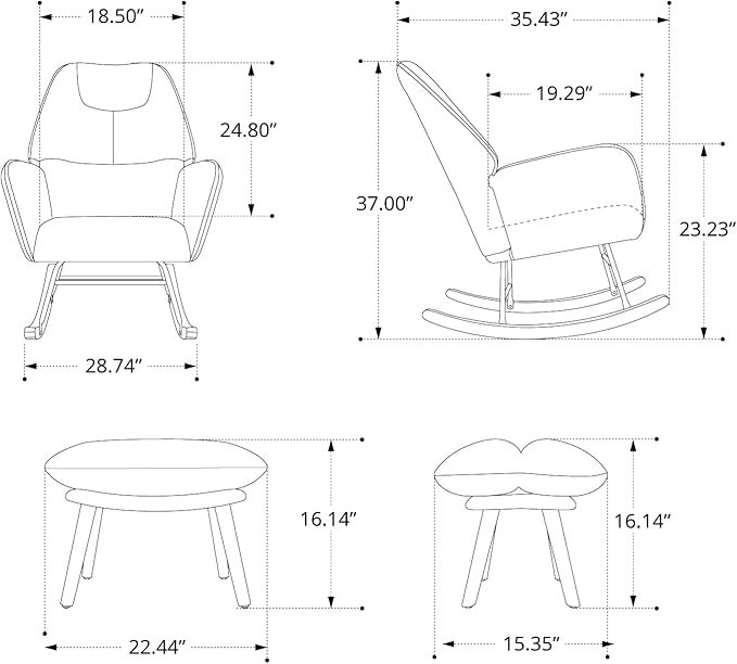Boucle Rocking Chair with Ottoman and Pillow, Sherpa Furry Accent Arm Chair Lounger, Teddy Fabric Glider Rocker Chair for Living Room/Bedroom/Nursery, High Back, Pink