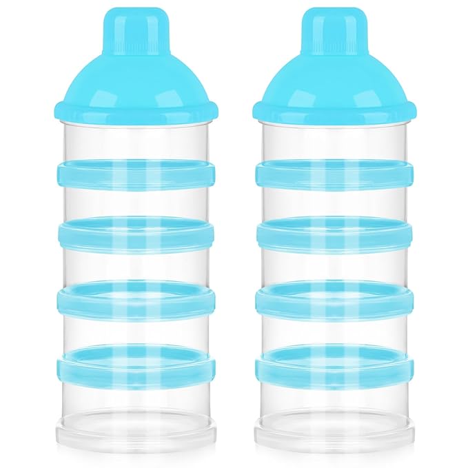 Accmor Formula Dispenser On The Go, 5 Compartments Stackable Formula Container for Travel, Baby Milk Powder Kids Snack Container, BPA Free
