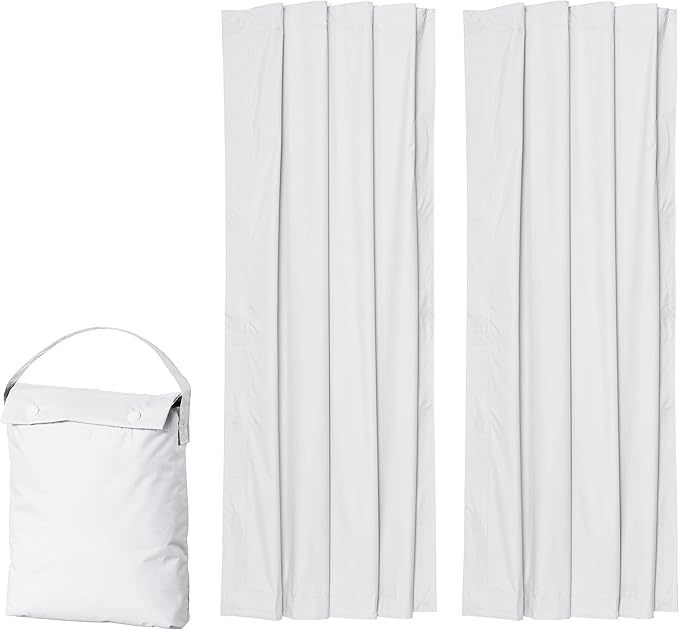 Amazon Basics Portable Blackout Curtain Shade with Suction Cups, 50"W x 78"L, 2-Pack, White