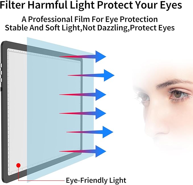 Phylosal Rechargeable A3 LED Light Pad for Diamond Painting, Ultra-Thin Magnetic Tracing Light Box for Drawing, Diamond Art Light Board with Side Button, Super Bright Light Table for Sketching (Black)