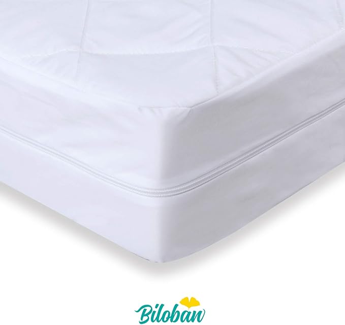 Zippered Crib Mattress Protector - Waterproof Crib Mattress Encasement, Breathable and Absorbent, 6 Sides Fully Encased Cover