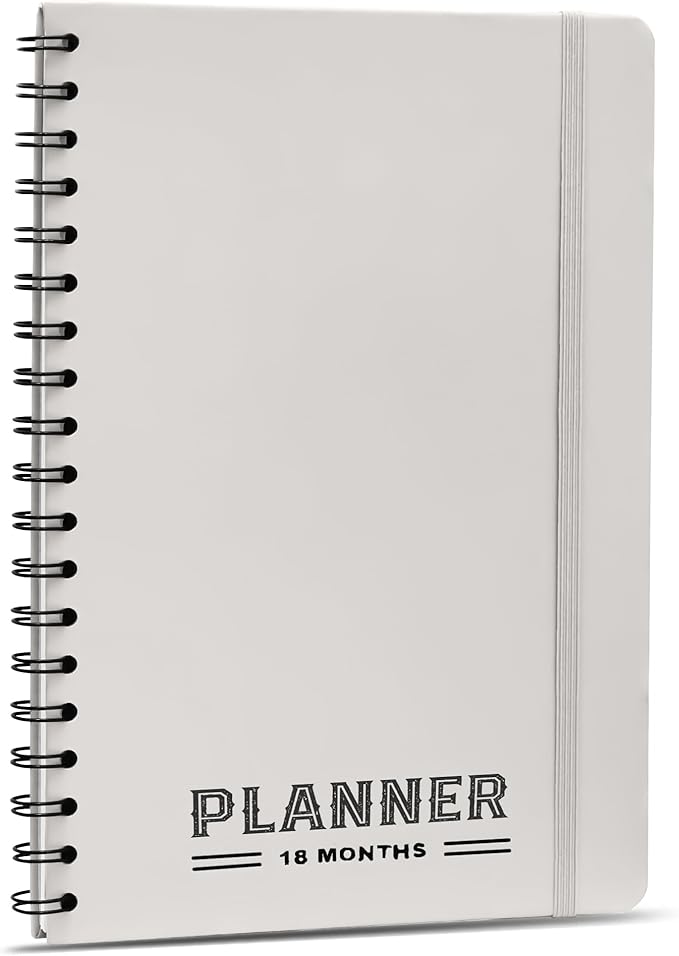 Undated Monthly Planner 2025-2026 - 18 Month Calendar Planner Book for School, Office and Home - Hardcover Blank Planners for Goals, Tasks and Dates - B5 Beige