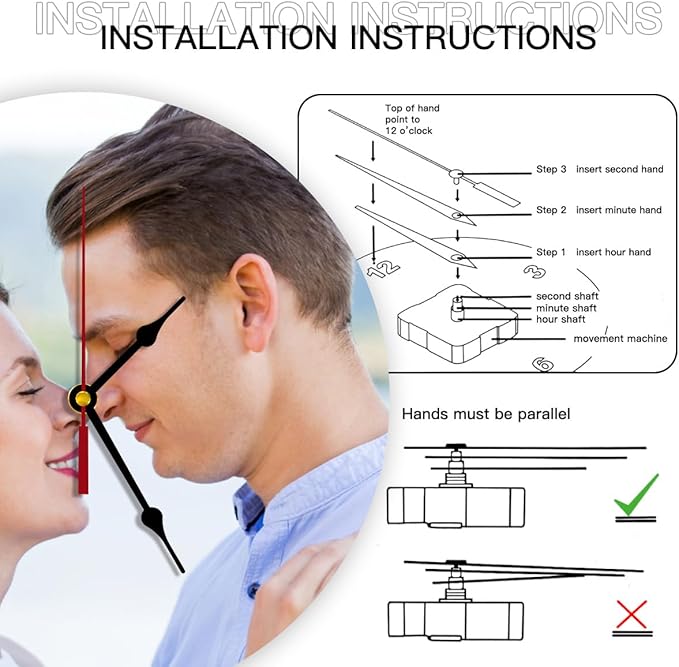 Generic Custom Clocks for Walls Personalized Clocks with Picture Customized Round Clock for Birthday Wedding Present Family Friends Gifts, 12inch-30cm