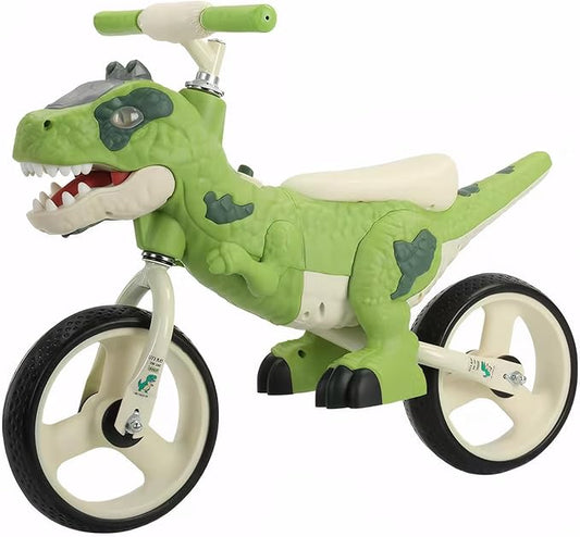 Dinosaur-Themed Toddler Balance Bike Toys for 2-7 Year Old Girls & Boys - Music & Lighting Effects, No-Pedal Training Bike, Best Gifts for Kids with Carbon Steel Frame & Adjustable Handlebar