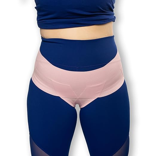 Women's Pelvic Support Belt - Uterus & Bladder Girdle | Postpartum Recovery, Pain Relief | High Waist Pink (Large)