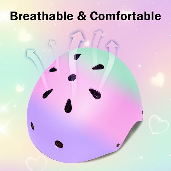 Kids Helmet for 2-3-5-8-14 Ages Girls and Boys, Ventilation and Impact Resistance Toddler Helmet for Multi-Sport Bicycle Scooter Inline Roller Skate and Skateboarding