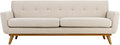 Modway Engage Mid-Century Modern Upholstered Fabric Sofa in Beige by Modway