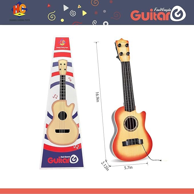 17inch Mini Guitar Toy, 4 Strings Guitar for Kids Musical Instrument Toys for Toddler Kids/Boys/Girls/Beginner.