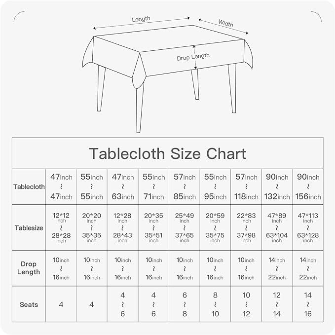 BALCONY & FALCON Small Square Tablecloth Washable Wrinkle Resistant and Water - Image 6
