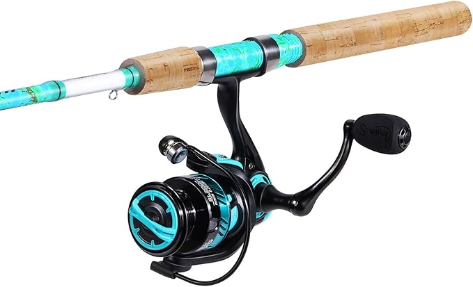 Sougayilang Fishing Rod and Reel Combo, 2-Piece 5-Foot 6-Inch Graphite & Fiberglass Rod, Durable and Strong, Quickset Anti-Reverse Fishing Reel (1Pack/2Pack)