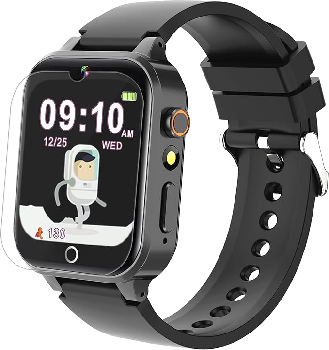 Goodatech Smart Watch for Kids 4-12 Years Boys Girls, 26 Puzzle Games,HD Camera,Video Music Player,Pedometer,Flashlight,Calendar,Alarm Clock,Aluminum Case,Sport Band (Black)