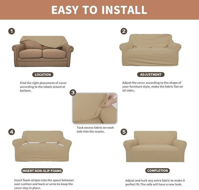 Easy-Going 100% Waterproof Oversized Chair Couch Cover, Dual Waterproof Sofa - Image 5