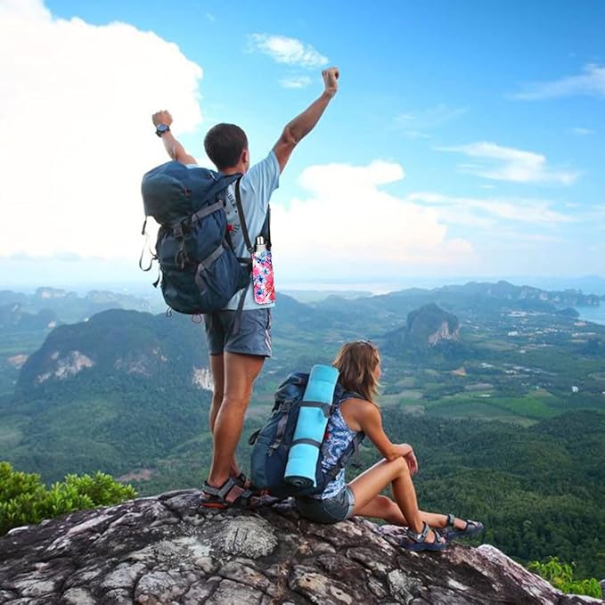 RICHEN Neoprene Water Bottle Carrier Bag with Adjustable Shoulder Strap,Insulated Water Bottle Cover for Stainless Steel/Glass/Plastic Bottles