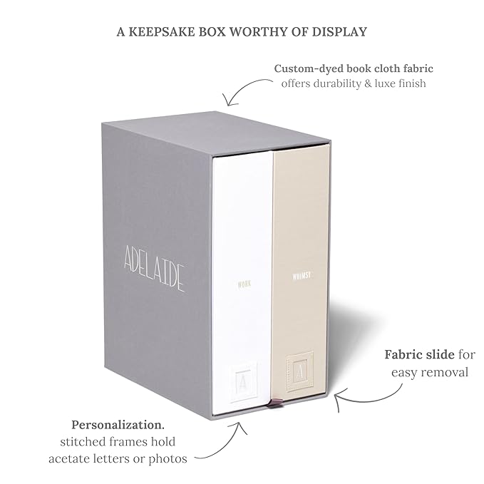 Savor | The Original Deluxe Baby Keepsake Box | Fabric Bound Acid-Free Modern Gender-Neutral Newborn Keepsake and Memory Organizer with Labels |for Pregnancy, Mother’s Day, Baby Shower, New Baby