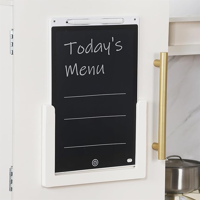 Large Wooden Corner Play Kitchen Sets with Ice Maker,Water Dispenser,Bread Maker,Washing Machine,Electronic Display,Toy Sink with Running Water,Stove with Light&Sounds, Birthday Gift for 3+Boys Girl