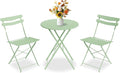GarveeLife 3 Piece Patio Bistro Set, Folding Patio Bistro Table and Chairs Set by GarveeLife