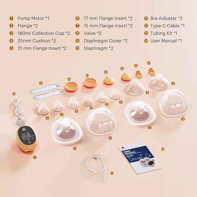 Upgraded Wearable Hands Free Breast Pump: D6 Portable Low Noise Breastfeeding Pumps with 3 Modes & 9 Levels & Memory Function | Leak-Proof Double-Seal Design | Strong Suction 15/17/21/25mm Flange